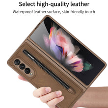 Load image into Gallery viewer, Luxury Leather Cover With Velcro Pen Slot For Samsung Galaxy Z Fold 3 5G pphonecover
